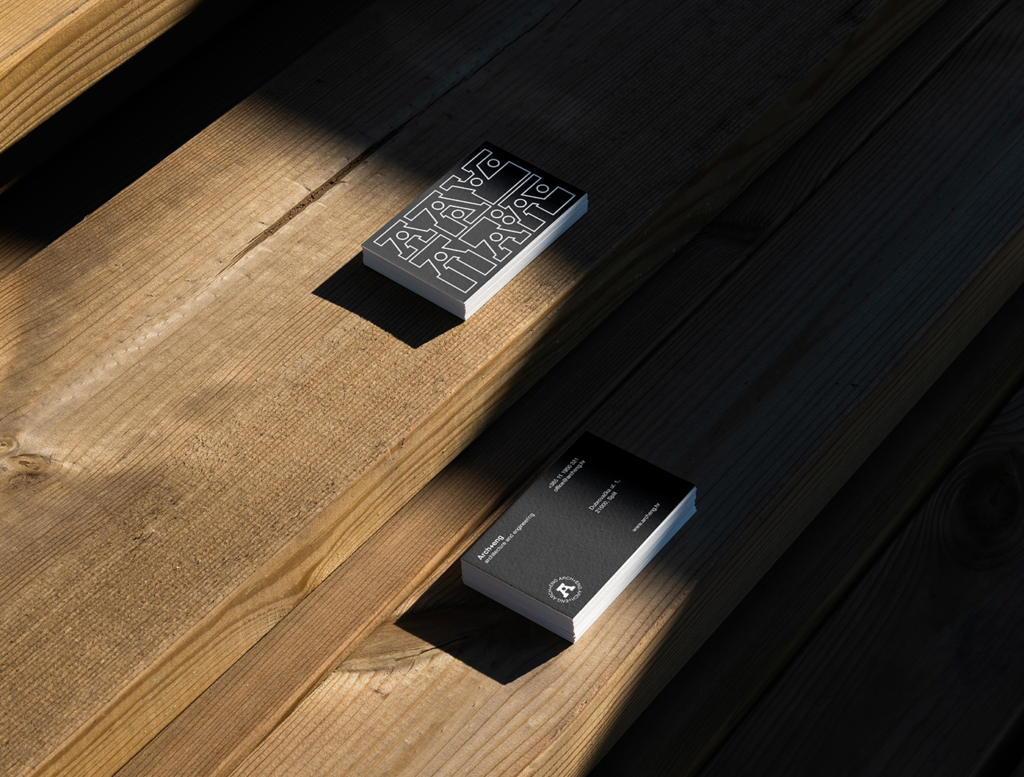 Arch+Eng branding stationery design mockup arch eng business card