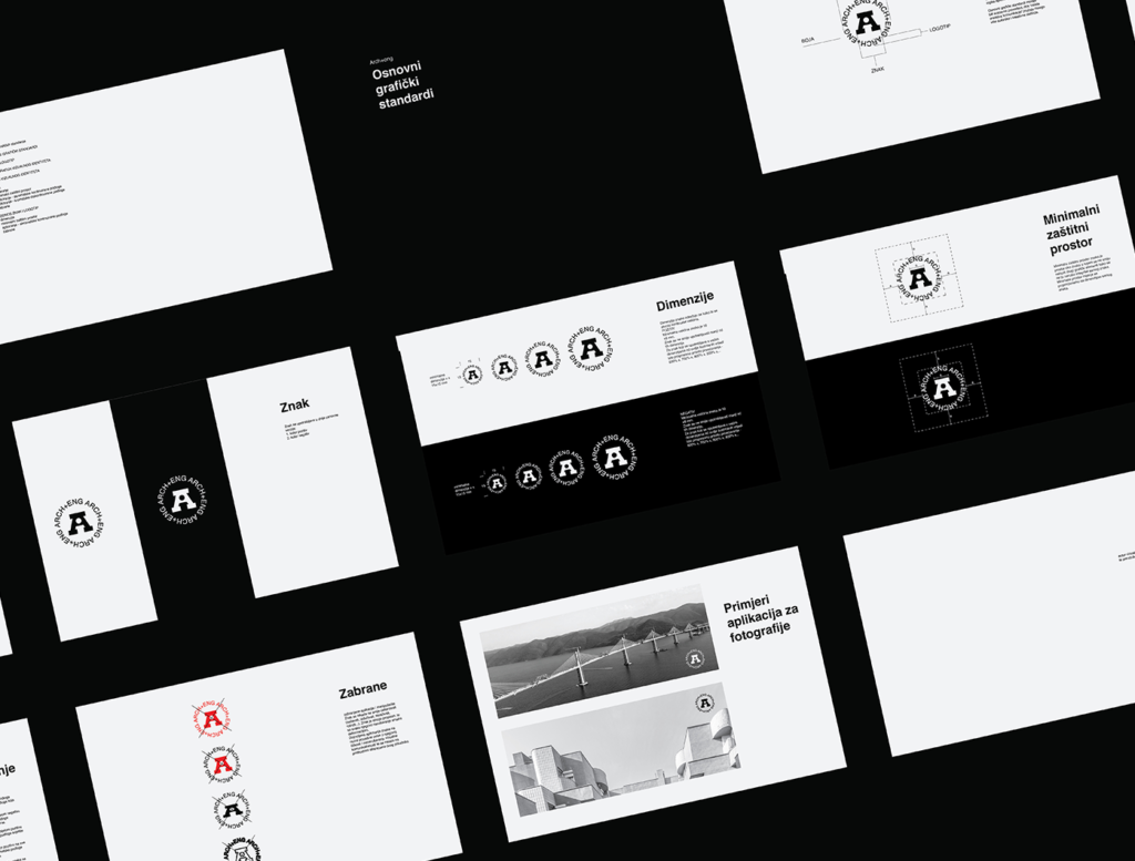 Arch+Eng Branding design mockup arch eng Guidebook style guide